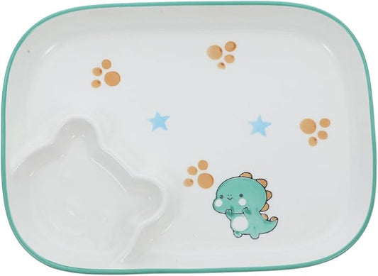1pc Ceramic Divided Serving Plate Dip Compartment Functional Food Dish for Dumplings Sushi and Appetizers Home Tableware for Entertaining and Everyday Use
