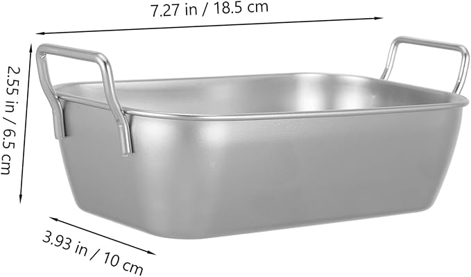 Unomor 5sets Stainless Steel Food Trays with Handles Serving Dish for French Fries Snacks and More for Kitchen Parties and Outdoor Grilling 2pcs*5