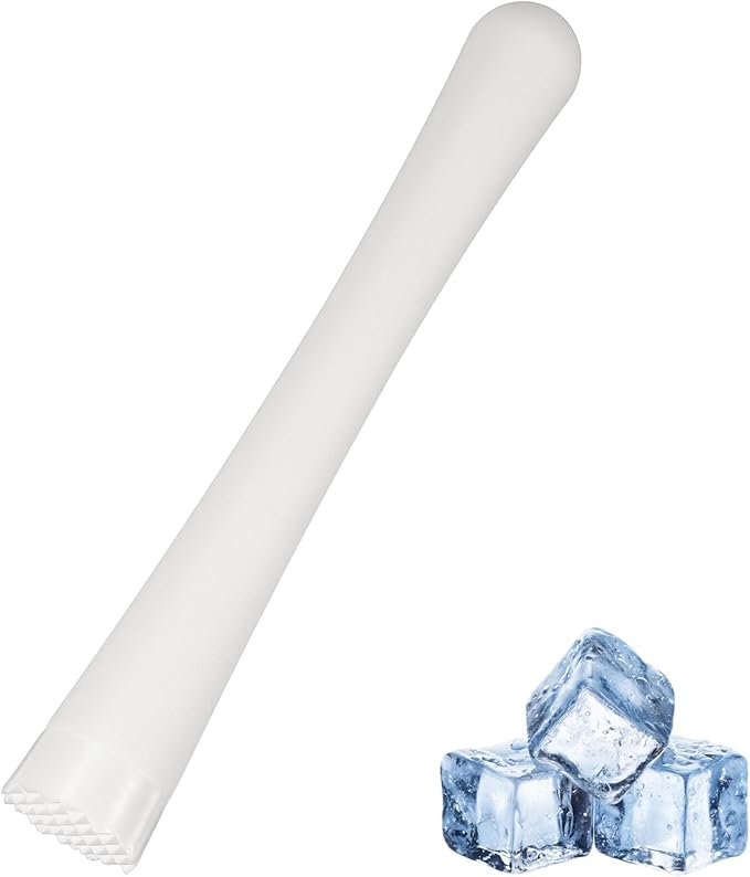 uxcell Cocktail Muddler, 10 Inch PP Drink Muddler Bar Accessories Tools Ice Crusher for Home Party Cocktail Fruit Drinks, White (Thick)