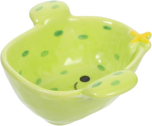 Cute Cactus Ceramic Dipping Sauce Dish Small Cartoon Plate for Appetizers Food-Grade Matte Finish for Boys and Girls and Parties
