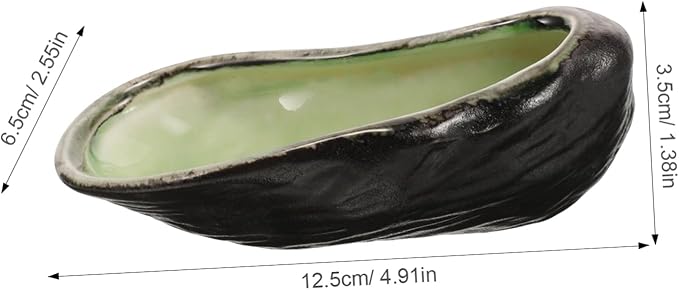 VOSAREA Ceramic Oyster Shell Dish for Caviar Appetizer and Sauces Vintage Style Food Plate for Restaurants and Home Use Elegant and Easy to Clean Serving Tray