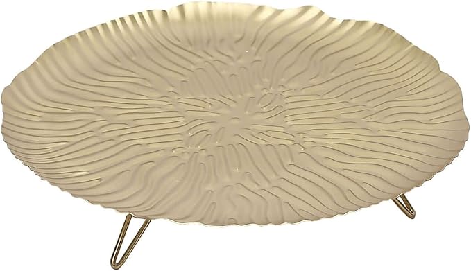 Efavormart 12" Gold Wavy Hairpin Leg Metal Serving Tray Dessert Display, Pedestal Wedding Cake Cupcake Stand Centerpiece