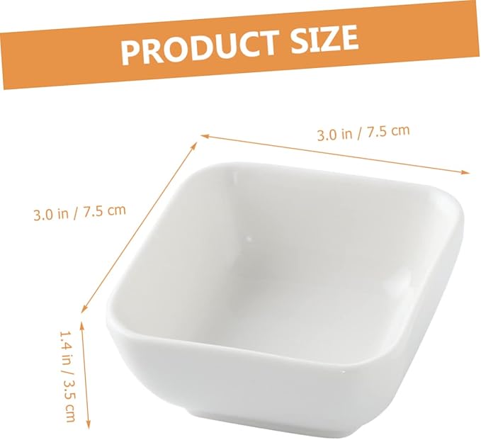 Alipis 8pcs Ceramic Dipping Bowl Solid Color Condiment Plates for Sauces Snacks and Appetizers for Restaurants and Home Use