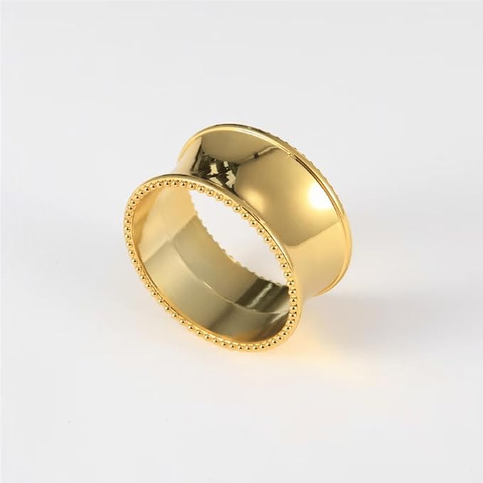 Golden Napkin Rings, Napkin Ring Holders for Dinner PartiesReceptions, Family Gatherings, Weddings (4PCS)