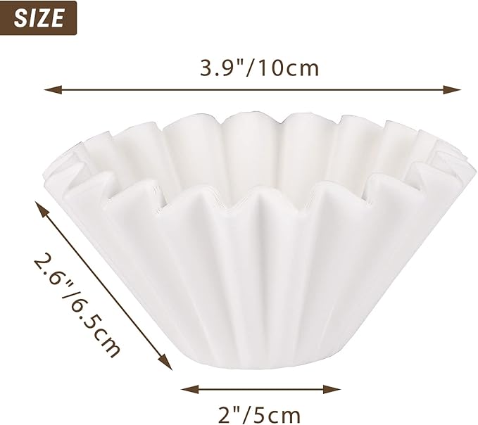 EUSOAR 1-4 Cup White Coffee Filters, Pack of 50 Small Size Disposable Basket Paper Filter, for Single Pour Over and Drip Coffee Makers, for Home Commercial Coffee Dripper and Brewers