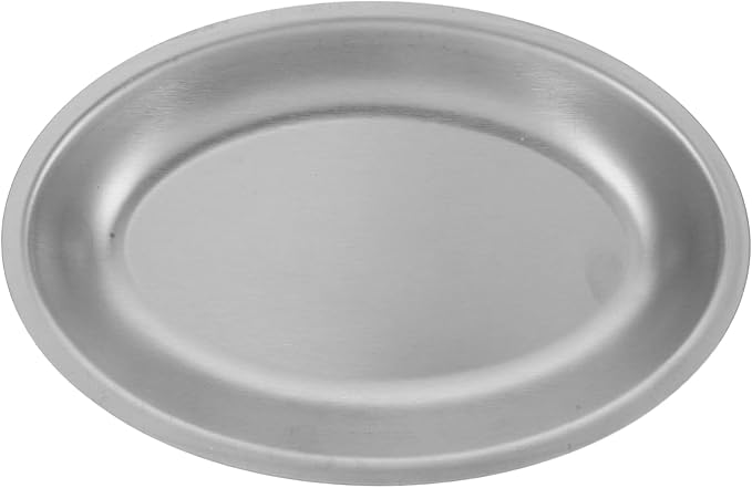 Cabilock Stainless Steel Oval Serving Tray for Fish Appetizers Desserts and Snacks Elegant Design for Home and Outdoor Use and Lightweight Silver Platter