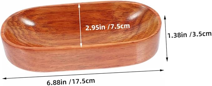 Unomor 2pcs Japanese Wooden Serving Trays Natural Wood Platter for Appetizers Snacks Fruit for Tea Towels Cozy Home Decor Deep Color