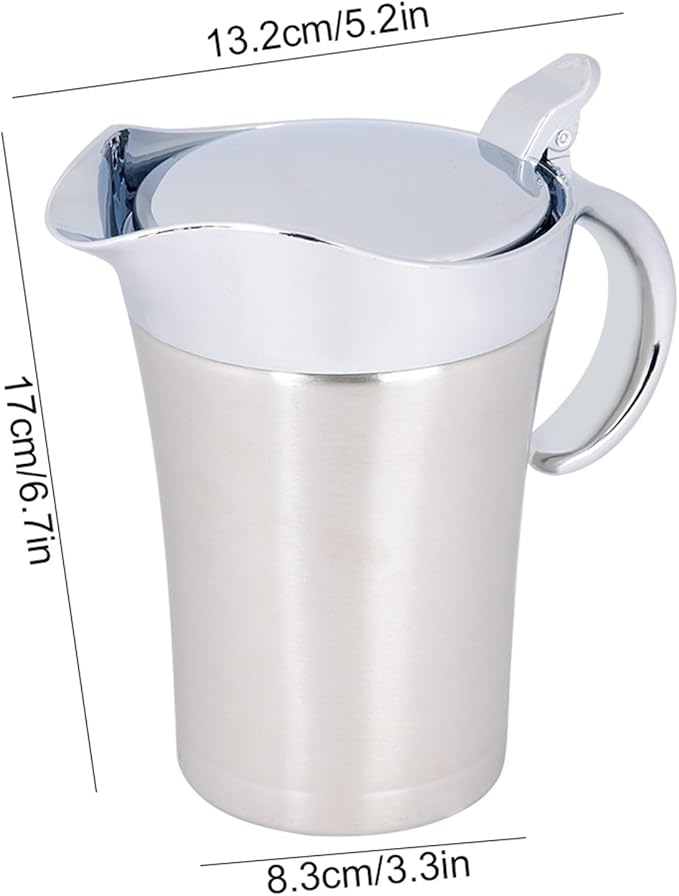 Thermal Sauce Boat Jug, Stainless Steel Gravy Boat, Insulated Sauce Pot, Suitable for Daily Use In Home and Professional Kitchens (Large size 750ml)
