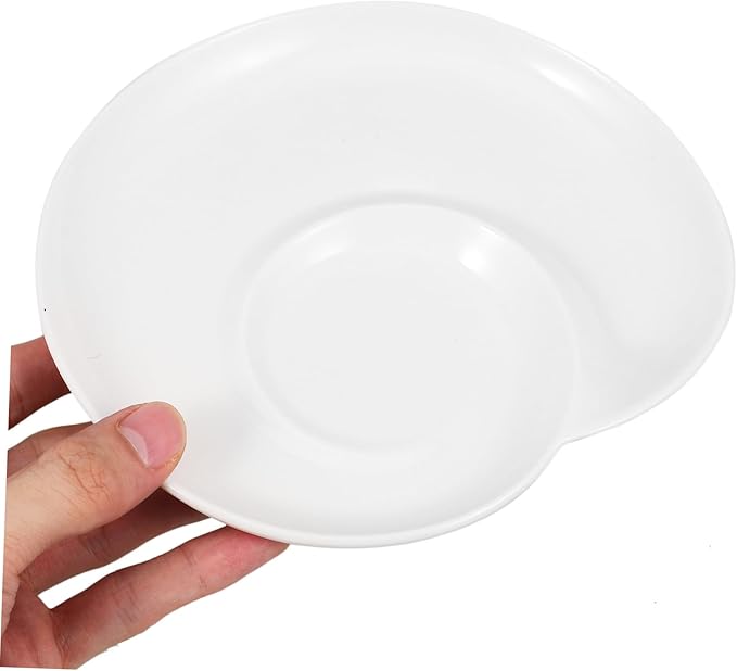 STOBAZA Divided Dumpling Plate Ceramic Snack Serving Tray with Sauce Compartment Unique Shell Design for Appetizers for Parties Banquets and Everyday Use
