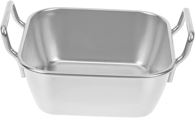 Cabilock Fried Chicken Basket Thickened Dessert Tray Snack Holder Stainless Steel Plate Food Serving Tray