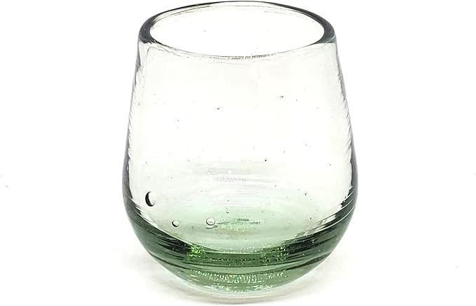 MexHandcraft Clear 6 oz Roly Poly Glasses (set of 6), Recycled Glass, Lead-free, Toxin-Free (6 oz Roly Poly)