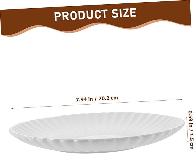 IMIKEYA Chrysanthemum Shaped Ceramic Plate Elegant Matte White Dessert and Snack Tray for Home Kitchen Tableware for Parties and Gatherings