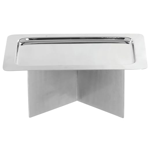 HUBERT Serving Tray Silver Stainless Steel - 13" L x 9" W x 3/4" H