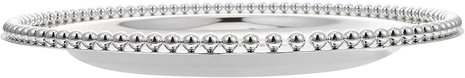 Metal Fruit Plate 25cm Silver Thickened Serving Tray for Dried Fruits Cupcakes Cookies Dessert Storage and Home Kitchen Entertaining