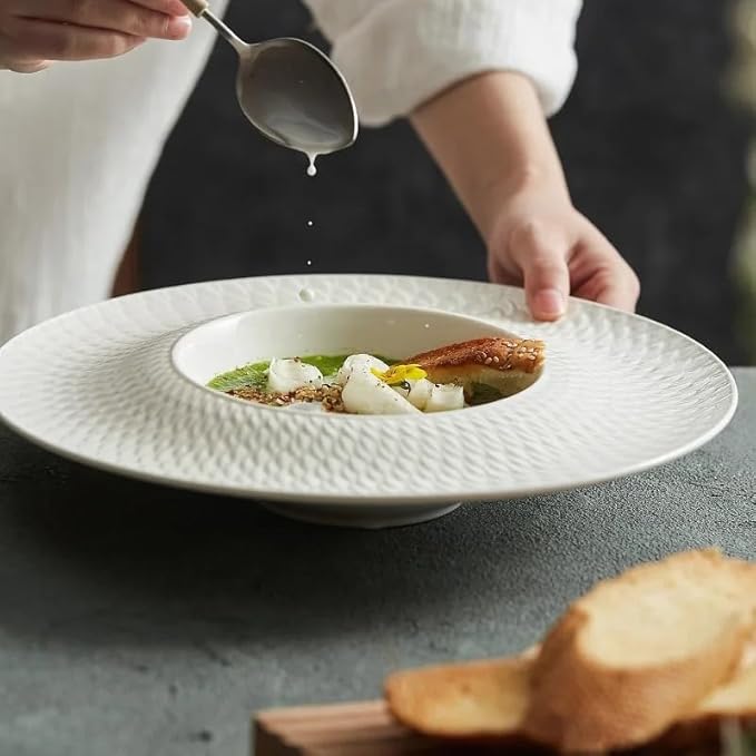 SONGCHAO Party Supplies Ceramic Plate Dish Household Western Food Plate Pasta PlateHotel Tableware Dish Plate Dinnerware Plates Party Plates (Color : 10 inches, Size : No specs)