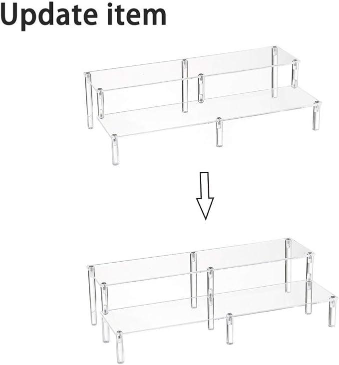BYCY 2 Tier Clear Acrylic Display Stand Cupcakes Holder, Dessert Display Riser for Great Event, Birthday Party, Wedding Party ( 1 Pack - 16" X 6.9" X 4.25" )