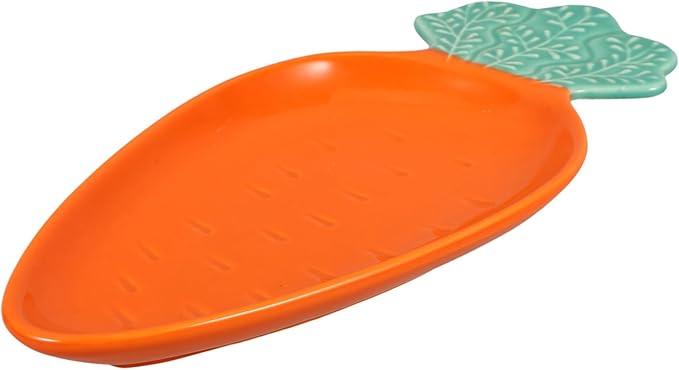 OUNONA Unique Carrot Dipping Tray Ceramic Sauce Plate for Appetizers Snacks Desserts Home Decor