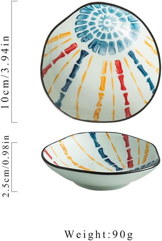 Appetizer Bowls Japanese Style Pure Hand-painted Sauce Dish 3 Oz Ceramic Soy Sauce Dessert Plates Snack Sushi Dishes Appetizer Side Dishes Serving Seasoning Dish Salad Bowls (Color : A)