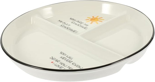Ceramic Divided Plate Portion Control Bowl with Compartments for Party Restaurant Use Easy to Clean Stylish Design for Entertaining for Snacks Appetizers