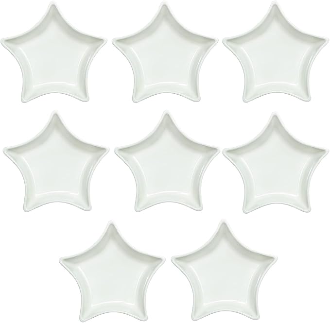 SOCOSY Star-shaped Multipurpose Ceramic Sauce Dish Seasoning Dishes Sushi Dipping Bowl Appetizer Plates Serving Dish Saucers Bowl(Set of 8)