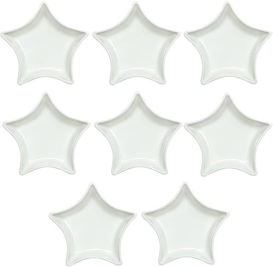SOCOSY Star-shaped Multipurpose Ceramic Sauce Dish Seasoning Dishes Sushi Dipping Bowl Appetizer Plates Serving Dish Saucers Bowl(Set of 8)