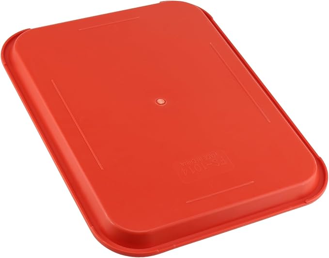 ZOENHOU 10 Pack 16 x 12 Inch Plastic Fast Food Tray,Rectangular Plastic Cafeteria Trays Serving Trays for Serving Food, Orange