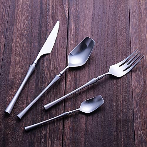 Stainless Steel Flatware serving set,Home Kitchen Eating Tableware Set,Dishwasher Safe,For Home Kitchen Restaurant Hote 4/16/24 Piece Knife And Fork Western Nordic Style 304 Western Food Knife, Fork A