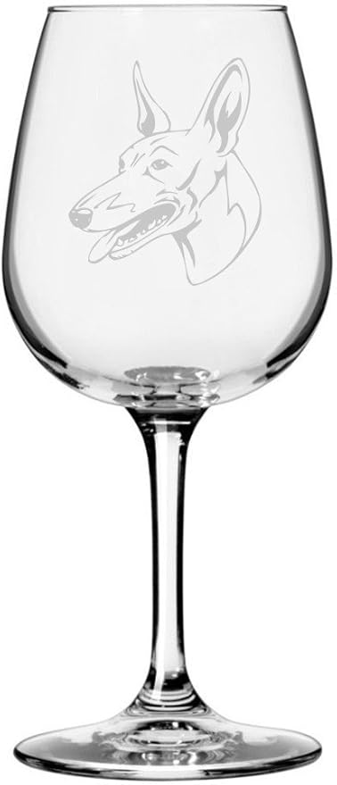 Etched Laser Art Cirneco dell'Etna Personalized Dog Themed Etched 12.75oz Wine Glass Custom Dog Breed Wine Glasses, Ideal for Pet Lovers, Unique Birthday Gift for Men & Women, Personalized Gift