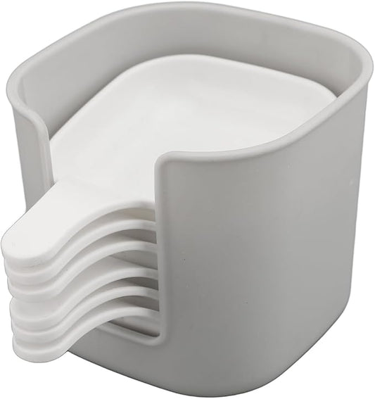 Zerone 7-Piece Dipping Sauce Plate and Holder Set, Portable Dishes with Storage Box, Ceramic Appetizer Plates, Ideal for BBQ, Soy, Ketchup, with Multifunctional Design, Great for Gifting