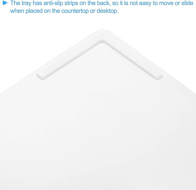 uxcell 2Pcs Serving Tray Small White Mini Tray 6" x 9" Plastic Rectangular Wooden Serving Trays Decorative Ottoman Platter for Breakfast Kitchen Bathroom