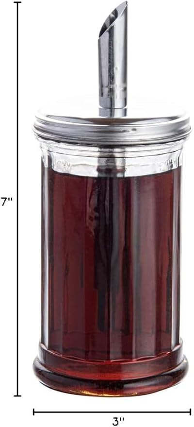 RW Base 11 oz Glass Sugar Pourer - with Flip Lid - 3" x 3" x 7" - 1 count box