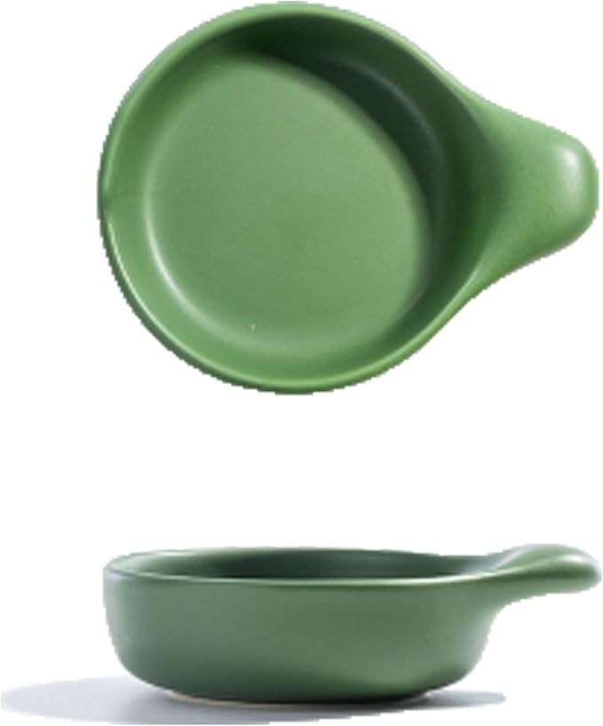 FAREWELL Dipping Bowls Dip Bowl Set Ceramic Condiment Dishes Sushi Bowl Condiment Plate Appetizer Plate Soy Sauce with Handle 5pc Soy Sauce Plate Appetizer Bowls (Color : A)