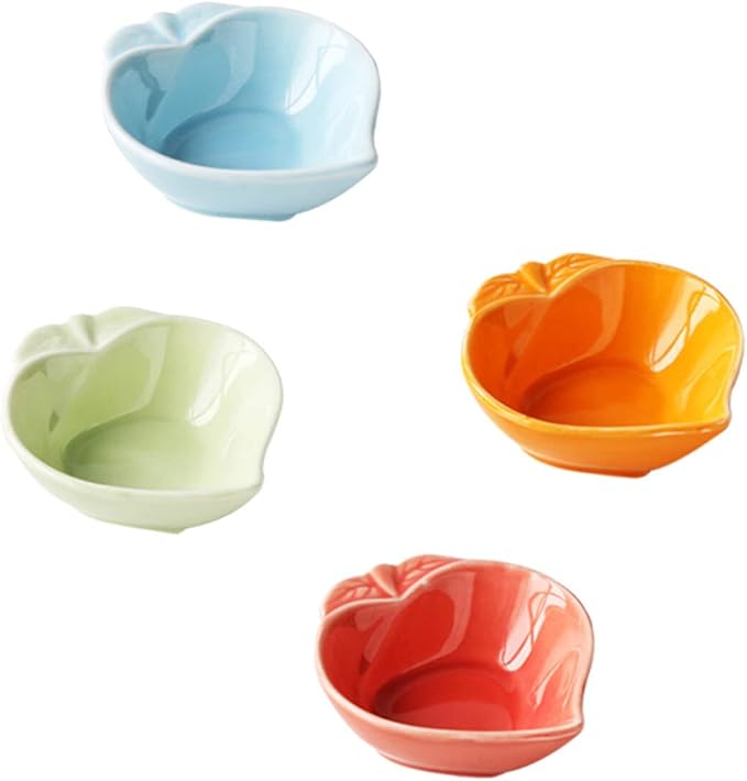 12 Pcs Japanese Soy Sauce Dessert Plates Ceramic Dessert Tray Sauce Bowl Dessert Dishes Plates Ceramic Dessert Plate Food Sauce Dish Seasoning Bowl Flavor Dish Appetizer Server/1835 (Color : Picture