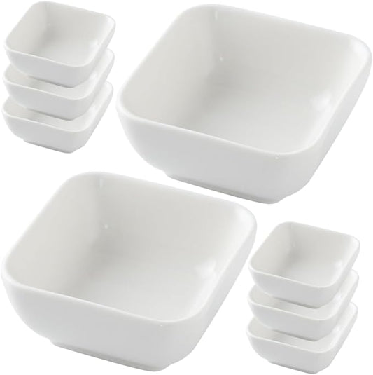 PRETYZOOM 8pcs Sauce Dipping Plates Small Appetizer Dishes Ceramic Seasoning Plates for Kitchen Restaurant