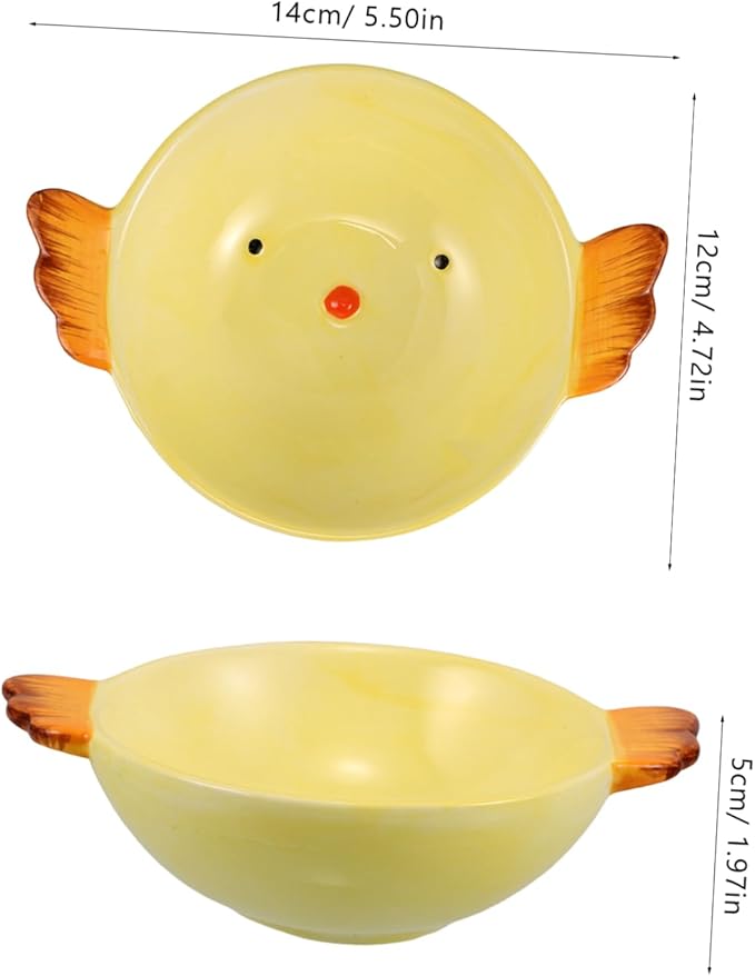 Cabilock Cartoon Ceramic Plate for Fun Chicken Shaped Dip Bowl Tableware for Desserts Fruits Snacks for Home School Outdoor Dining Encourages Healthy Eating