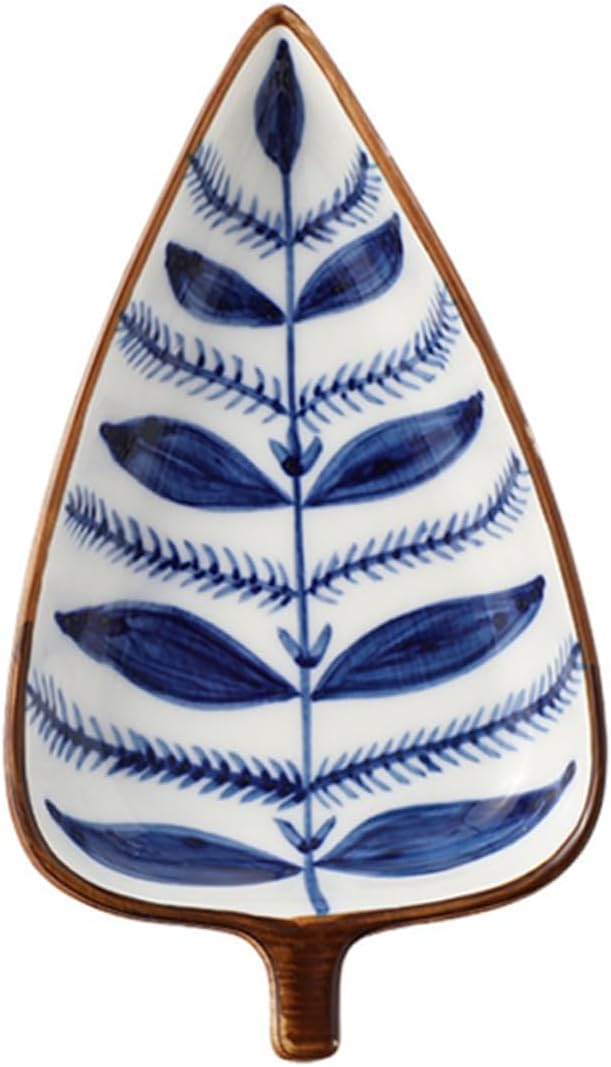 Alipis Mini Snack Dish Stylish Leaf Shape Appetizer Plates for Dipping Sauces for Entertaining Everyday Use Hand-painted Japanese Design