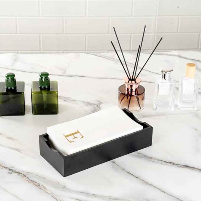 Luxenap 15.8 X 7.9 Inch Linen-Feel Guest Towels, 2000 Lettered Hand Towels - Gold Letter 'E', Sans Serif Font, White Paper Dinner Napkins, airlaid, For Restrooms And Tables - Restaurantware