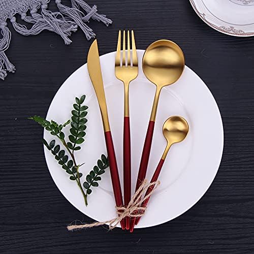 Stainless Steel Flatware Serving Set,Home Kitchen Eating Tableware Set,Dishwasher Safe,for Home Kitchen Restaurant Hote 4/16/24 Piece 304 Stainless Steel Portuguese Western Cutlery Knife and Fork Set