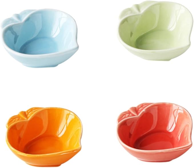 12 Pcs Japanese Soy Sauce Dessert Plates Ceramic Dessert Tray Sauce Bowl Dessert Dishes Plates Ceramic Dessert Plate Food Sauce Dish Seasoning Bowl Flavor Dish Appetizer Server/1835 (Color : Picture