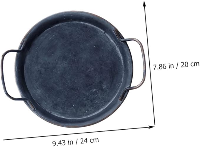 PRETYZOOM 1Pc Vintage Iron Art Storage Plate Retro Jewelry Display Tray Shape Home Serving Tray Easy to Clean for Desserts Fruits and