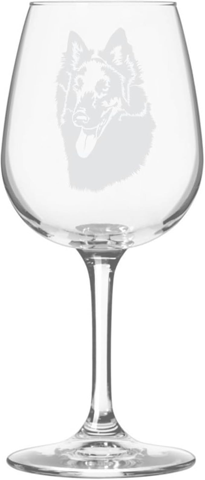 Etched Laser Art Belgian Sheepdog Personalized Dog Themed Etched 12.75oz Wine Glass Custom Dog Breed Wine Glasses, Ideal for Pet Lovers, Unique Birthday Gift for Men & Women, Personalized Gift