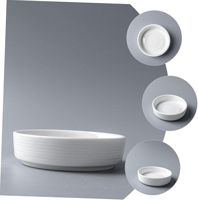 PRETYZOOM 4pcs Ceramic Dipping Sauce Bowls Multi-use Seasoning Plates for Appetizers Condiments Deep Design for Home Restaurant and Celebrations