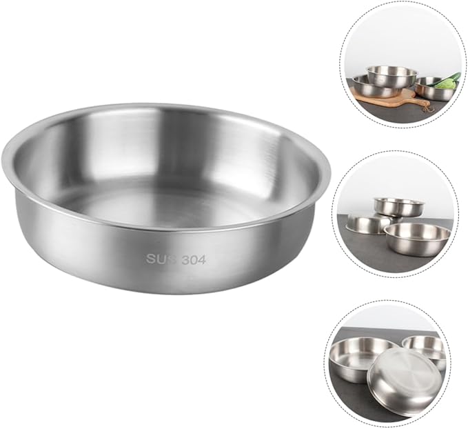 PRETYZOOM Stainless Steel Serving Tray Food Plate for Pasta Desserts Fruits Easy to Clean for Restaurants Buffets Parties