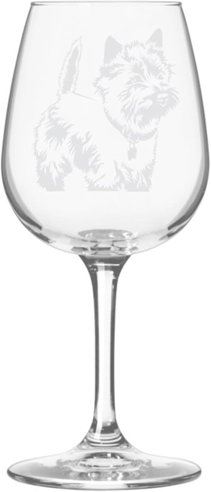 Etched Laser Art Cairn Terrier Personalized Dog Themed Etched 12.75oz Wine Glass Custom Dog Breed Wine Glasses, Ideal for Pet Lovers, Unique Birthday Gift for Men & Women, Personalized Gift