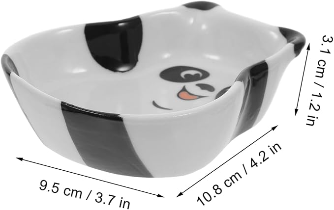 2pcs Ceramic Panda Plates Dipping Sauce Dishes for Sushi Soy Sauce Appetizers Bowl Plates for Kitchen