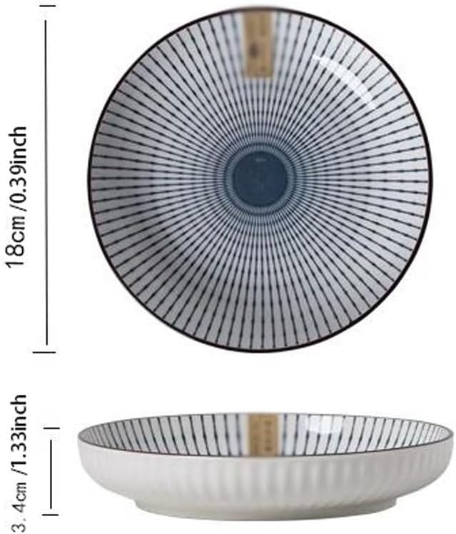 SONGCHAO Party Supplies Chinese Ceramic Plate 4pcs Household Dish Plate Creative Underglaze Color Dish Plate Dinner Plate Combination Set Party Plates (Color : 7inch)
