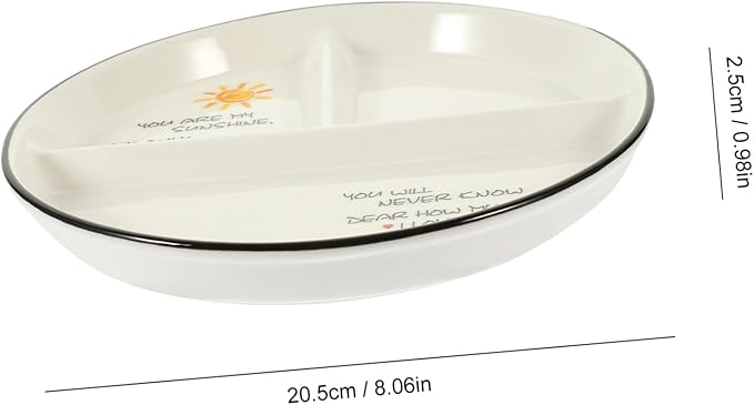 Luxshiny Ceramic Plates Divided Dinner Plate Serving Platters Trays Great for Appetizers