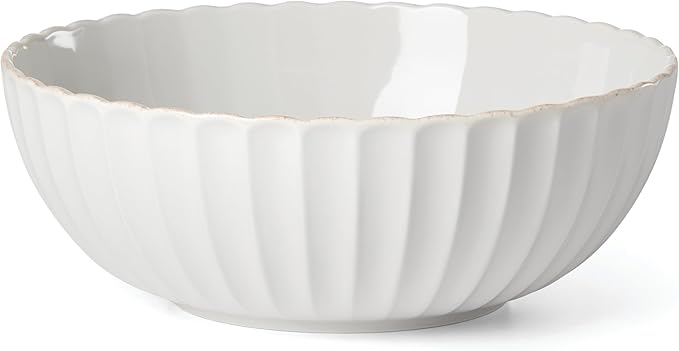 Lenox French Perle Scallop Serving Bowl, 3.60 LB, White