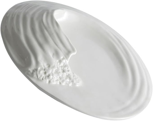 ABOOFAN Ceramic Food Plate for Appetizers 10-inch Cold Dish Serving Platter Western Style Porcelain Tray for Fruits and Snacks for Parties and Home Dining