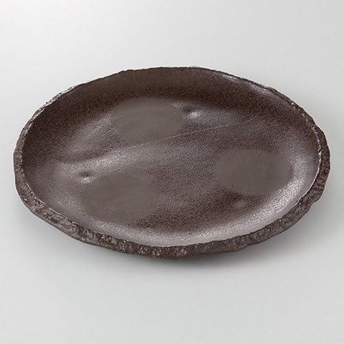 Carbonized Soil, Round 7.5 Plate, 9.0 x 1.0 inches (22.8 x 2.5 cm), 16.3 oz (490 g), Appetizer Plate, Restaurant, Restaurant, Commercial Use, Japanese Tableware, Restaurant